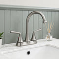 4 Inch 2-handle Bathroom Sink Faucet with Drain Assembly, Brushed Nickel