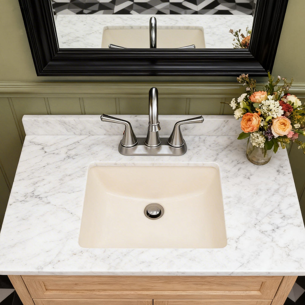 4 Inch 2-handle Bathroom Sink Faucet with Drain Assembly, Brushed Nickel