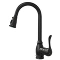 Kitchen Sink Faucet with Pull Down Sprayer, High Arc Single Handle Kitchen Faucet 2-Function 360° Swivel Stainless Steel Sink Faucet (Matte Black)