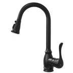 High Arc Kitchen Faucet with 2-Function Pull Down Sprayer Single Handle Deck Mount, Matte Black CZ804102