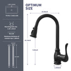 High Arc Kitchen Faucet with 2-Function Pull Down Sprayer Single Handle Deck Mount, Matte Black CZ804102