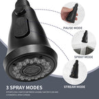 High Arc Kitchen Faucet with 2-Function Pull Down Sprayer Single Handle Deck Mount, Matte Black CZ804102