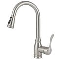 Kitchen Sink Faucet with Pull Down Sprayer, High Arc Single Handle Kitchen Faucet 2-Function 360° Swivel Stainless Steel Sink Faucet (Brushed Nickel)