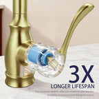 High Arc Kitchen Faucet with 2-Function Pull Down Sprayer Single Handle Deck Mount, Gold CZ804102