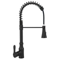 High Arc Commercial Spring Style 2-Function Single Handle Pull Down Kitchen Faucet, Black CZ425402