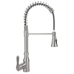 High Arc Commercial Spring Style 2-Function Single Handle Pull Down Kitchen Faucet, Brushed Nickel CZ425402