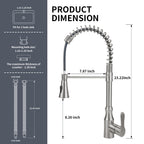 High Arc Commercial Spring Style 2-Function Single Handle Pull Down Kitchen Faucet, Brushed Nickel CZ425402