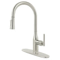 Pull Down Sprayer Kitchen Sink Faucet, Single Handle Kitchen Faucet, Brush Nickel 8L2108