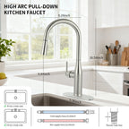 Pull Down Sprayer Kitchen Sink Faucet, Single Handle Kitchen Faucet, Brush Nickel 8L2108